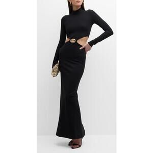 New STAUD Arlette Cutout Sheath Maxi Dress In Black Size M $400